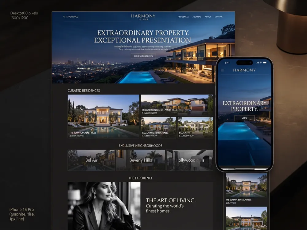 Signature Real Estate website concept screenshot