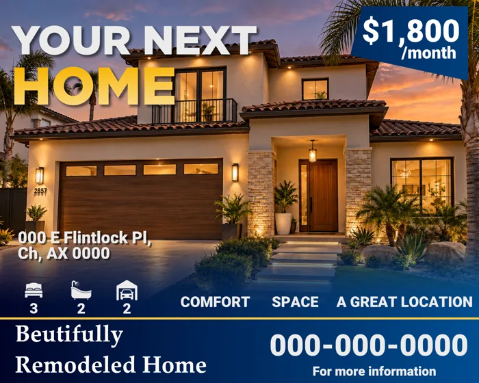 Branded listing flyer example, horizontal format