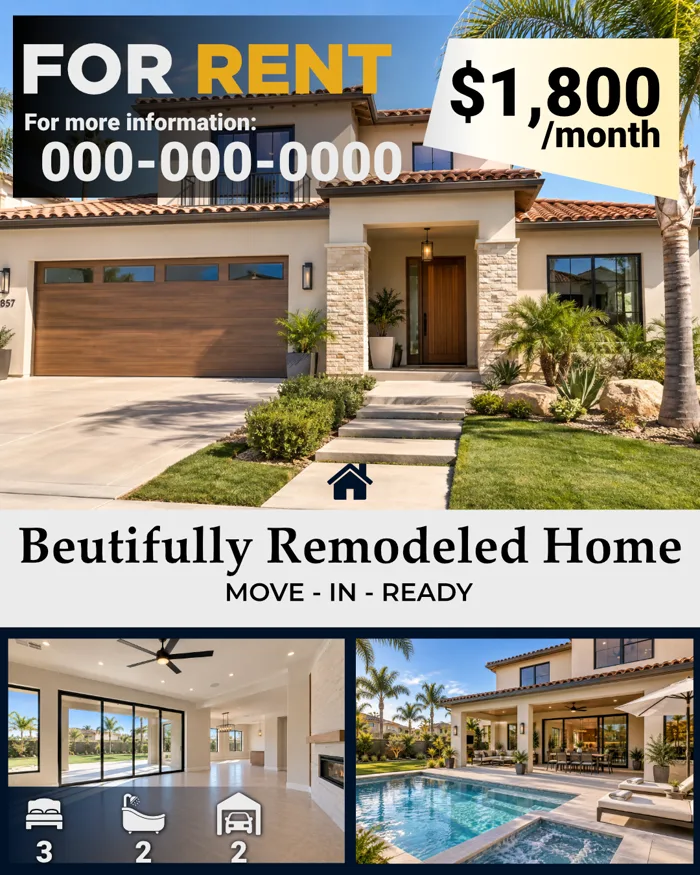 Branded for-rent flyer example